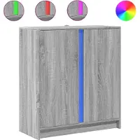 vidaXL Dressoir met LED 77x34x85 cm bewerkt hout grijs sonoma eiken