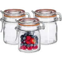 Secret De Gourmet Inmaakpot/voorraadpot - 16x stuks - 150 ml - glas met beugelsluiting - weckpot