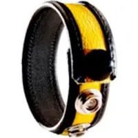 Black Label - Lederen Cockring - 3 Drukknopen - Zwart/Rood