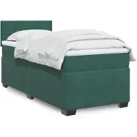 vidaXL Boxspring met matras fluweel donkergroen 80x200 cm