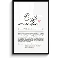 PosterMonkey - Poster - Betekenis - Vriendin - Cadeau voor vriendin - Cadeau voor vrouw - Wanddecoratie - Woonkamer - Slaapkamer - 60x90 cm