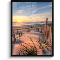PosterMonkey Poster in lijst - Fotolijst 60x80 cm - Posters - Strand - Zee - Duin - Zonsondergang - Landschap - Posterlijst zwart - Decoratie - Wanddecoratie woonkamer - Muurdecoratie slaapkamer