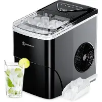 Kitchenwell IJsblokjesmachine – 2L - IJsblokjesmaker met IJsschep – 12kg/24 uur – Zelfreinigingsfunctie - Zwart