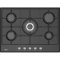 Everglades EVBI8512 Inbouw Gaskookplaat - 5 Pits - Mat Zwart - 60cm Nis - Wokbrander - 5 Jaar Garantie