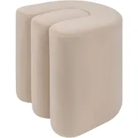 Atmosphera Bolan fluwelen poef - 40x40cm - Beige