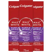 Colgate 3x Tandpasta Max White Purple Reveal 75 Ml
