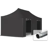 TOOLPORT 3x6 m Easy up partytent met zijwanden, PROFESSIONAL alu 40mm, zwart