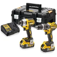 DeWalt Gereedschap - 18 V ACCU-klopboor- en slagmoersleutelset, 2x 5,0 Ah Ah XR accu's, lader DCK266P2T