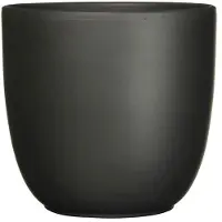 Mica Decorations Bloempot Pot rond es/12 tusca 13 x 13.5 cm zwart mat Mica
