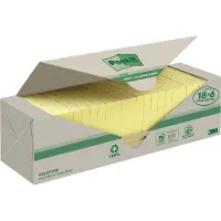 Post-It Zelfklevende memoblaadjes 76 x 76 mm Kanariegeel 100 vellen Voordeelverpakking 18 + 6 gratis