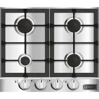 Kaiser gaskookplaat KG 6357, inbouw gaskookplaat 60 cm KG 6357, roestvrijstalen inbouwkookplaat 3,8 kW WOK