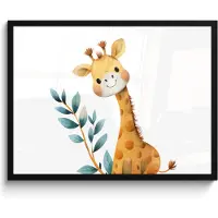 PosterMonkey Poster in lijst - Fotolijst 80x60 cm - Posters - Giraf - Dier - Wilde dieren - Posterlijst zwart - Kamer decoratie - Wanddecoratie kinderkamer - Muurdecoratie babykamer