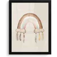 PosterMonkey Poster in lijst - Fotolijst 30x40 cm - Posters - Regenboog - Bohemian - Boho - Pastel kleuren - Posterlijst zwart - Kamer decoratie - Wanddecoratie kinderkamer - Muurdecoratie babykamer