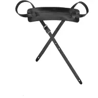 Gaucho GST-925-BK gitaarriem, topkwaliteit Europees leder, zwart, verstelbare gesp, made in Italy