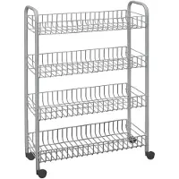 Metaltex Badkamer-/keukentrolley Snello, 84x56 cm, staal, wit