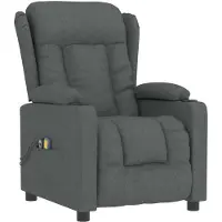 vidaXL Massagestoel elektrisch stof donkergrijs