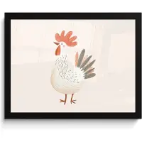 PosterMonkey Poster in lijst - Fotolijst 40x30 cm - Posters - Kip - Boerderij - Dieren - Posterlijst zwart - Kamer decoratie - Wanddecoratie kinderkamer - Muurdecoratie babykamer