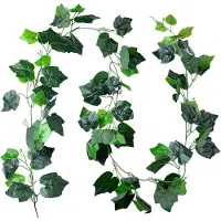 Clayre & Eef Kunstplant Guirlande 220cm Groen groen Damaststaal