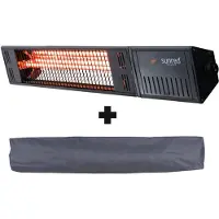 Sunred – COMBIDEAL - Heater & Hoes - Fortuna - Ultra lijn - Zwart - Wand model - Terrasverwarmer –