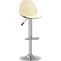 The Living Store Barkrukken - Stof - Verchroomd staal - 41x45x(90-112) cm - Crème
