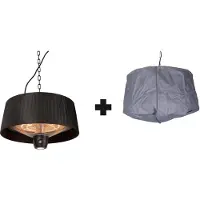 Sunred - COMBIDEAL - Heater & Hoes - Artix - Bright lijn - Zwart - Hangend model - Terrasverwarmer -