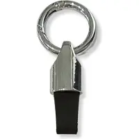 OEM Luxe Sleutelhanger, Leren & Metaal Sleutelhanger, Kunstleer, Zwart - Zilver
