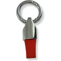 OEM Luxe Sleutelhanger, Leren & Metaal Sleutelhanger, Kunstleer, Zilver - Rood
