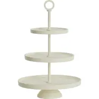 Light & Living Etagere 3 laags Ø32x48 cm LUTEK crème (Wit, 32x32x48 diameter: 32cm)