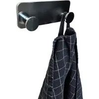 Gerimport Handdoekhaak chroom met 3 M bevestiging- 2 knoppen Handdoek hanger- Haaks zonder boren| Badkamer| Keuken