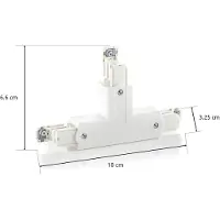 Global T-verbinder Noa aardedraad buiten rechts, wit, wit / opaal, Aluminium
