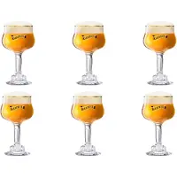 Kasteel 6x Bierglas - 33cl - Origineel glas van de brouwerij - Glas op voet