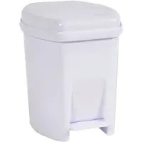 Eda Power Tower pedaalemmer rechthoekig 6 liter met binnenemmer wit