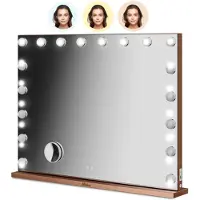 Mirlux Hollywood spiegel bluetooth speakers 80x60cm rosé goud
