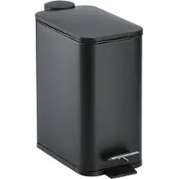 Zeller Prullenbak/pedaalemmer - metaal/kunststof - 5L - zwart - soft close - 29 x 14 cm - Pedaalemmers