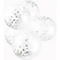 We Fiesta 18 Papier Confetti ballonnen 12″ zilver - Versiering Feestdecoratie Decoratie Verjaardag Jubileum Thema Feest Ballon