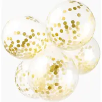 We Fiesta 18 Papier Confetti ballonnen 12″ goud - Versiering Feestdecoratie Decoratie Verjaardag Jubileum Thema Feest Ballon