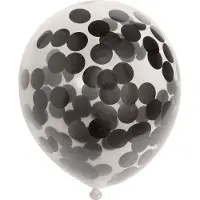 We Fiesta 18 Papier Confetti ballonnen 12″ zwart - Versiering Feestdecoratie Decoratie Verjaardag Jubileum Thema Feest Ballon