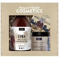 LAQ Lynx Cadeaus Mannen – Vegan Geschenkset met Shower Gel + Body Scrub Paste + Soap Bar – Natuurlijke Mannen Cadeautjes – 815g