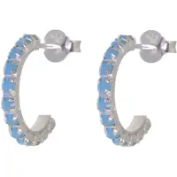 Behave – Oorbellen – 925 Sterling Zilveren Oorringen met Turqoise Blauw Kristal steentjes