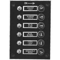 PLASTIMO 6 Levers Switches Panel Zwart