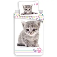 Jerry Fabrics Katoen kinderdekbedovertrek Kitten - 140x200 + 70x90 cm