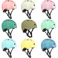 Scoot & Ride Helmet – Kinderhelm – S 51-55 cm – LED achterlicht – magnetische sluiting – verstelbaar – Ash