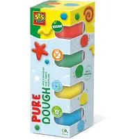 SES Creative Zachte Pasta Vegan Pak 4 Potten Natuurlijke Kleuren 90 Gr