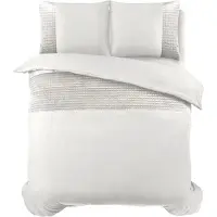 Sleeptime Dekbedovertrek Velvet Band Wit - 240 x 200/220 cm