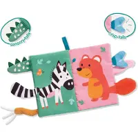 SES Creative - Tiny Talents - Sensory - Sensorisch speelgoed - Zacht dierenstaarten boek - Montessori baby boekje stof - knisperboekje - baby speelgoed – vanaf 6 maanden