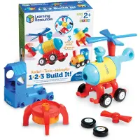 Learning Resources 1-2-3 Build It! Rocket-Train-Helicopter - 2+