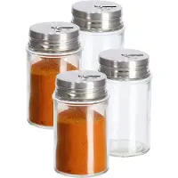Zeller Kruidenpotje/strooier - 8x - glas/metaal - met strooihulpstuk - 90 ml - 5 x 8,5 cm
