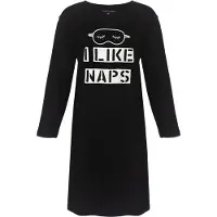 Temptation Dames Nachthemd - Bigshirt - Zwart - Maat M