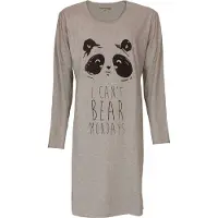 Temptation Dames Nachthemd - Bigshirt - 100% Katoen - Grijs - Maat M