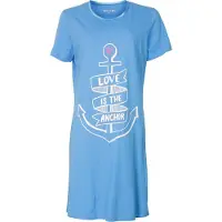 Temptation Dames Nachthemd - Bigshirt - Slaapkleed - Blauw - Maat M